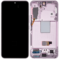 OLED-Display mit Rahmen für Samsung Galaxy S22 5G (US & Internationale Version) (gebrauchter OEM-Ausbau, Qualität A) (Bora purple)
