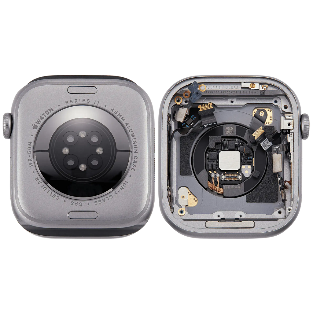 Backcover/Rahmen für Watch Series 11 (46MM) (gebrauchter OEM-Ausbau, Qualität A) (Cellular Version) (Aluminum / Space Gray)