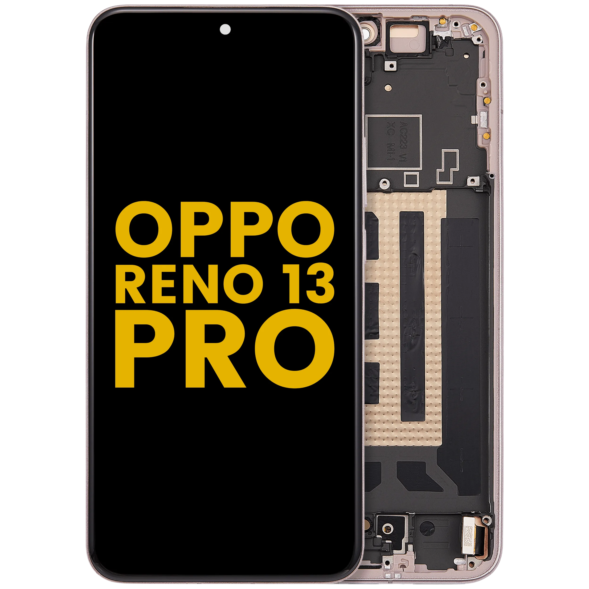 OLED-Display mit Rahmen für Oppo Reno 13 Pro (Refurbished) (Pink)