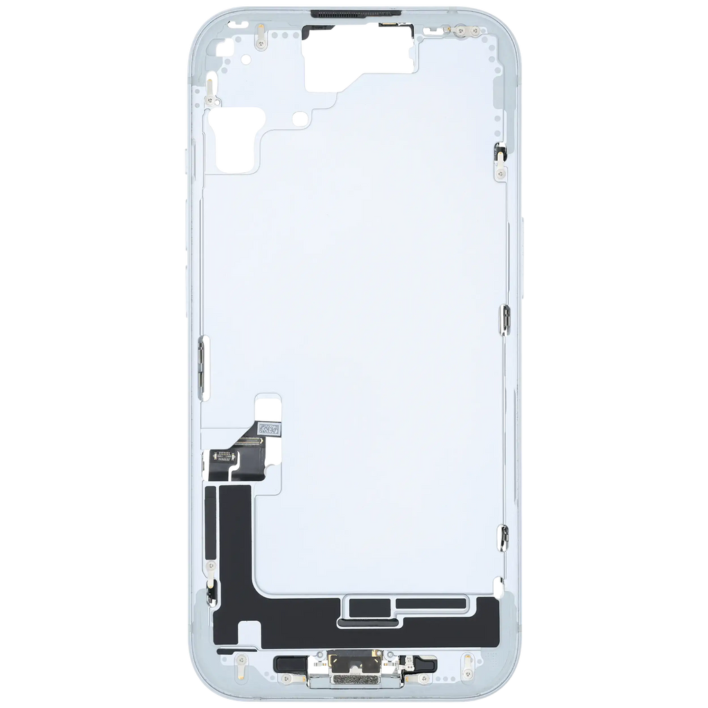 Midframe/Rahmen mit Ladebuchse Flex & Small Parts für iPhone 15 (US-Version) (gebrauchter OEM-Ausbau, Qualität C) (Blau)