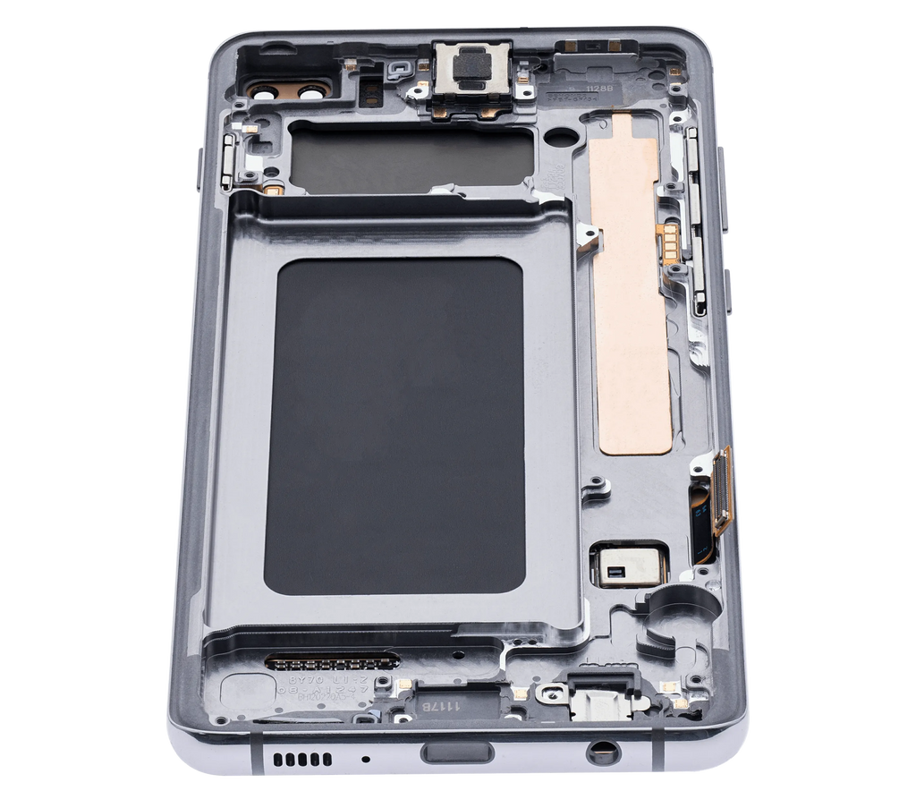 OLED-Display mit Rahmen für Samsung Galaxy S10 Plus (Aftermarket Plus) (Prism / Ceramic Black)
