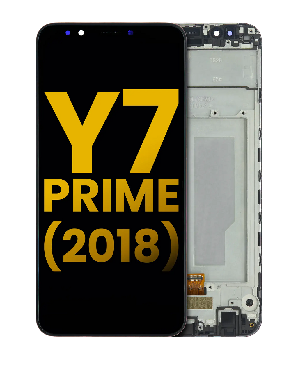 LCD-Display mit Rahmen für Huawei Y7 Prime (2018) (Refurbished) (Schwarz)