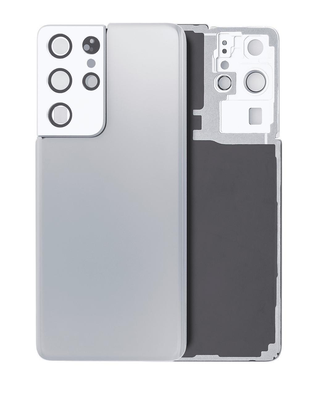 Back Cover with Camera Lens for Samsung Galaxy S21 Ultra (No Logo) (Aftermarket Plus) (Phantom Silver)