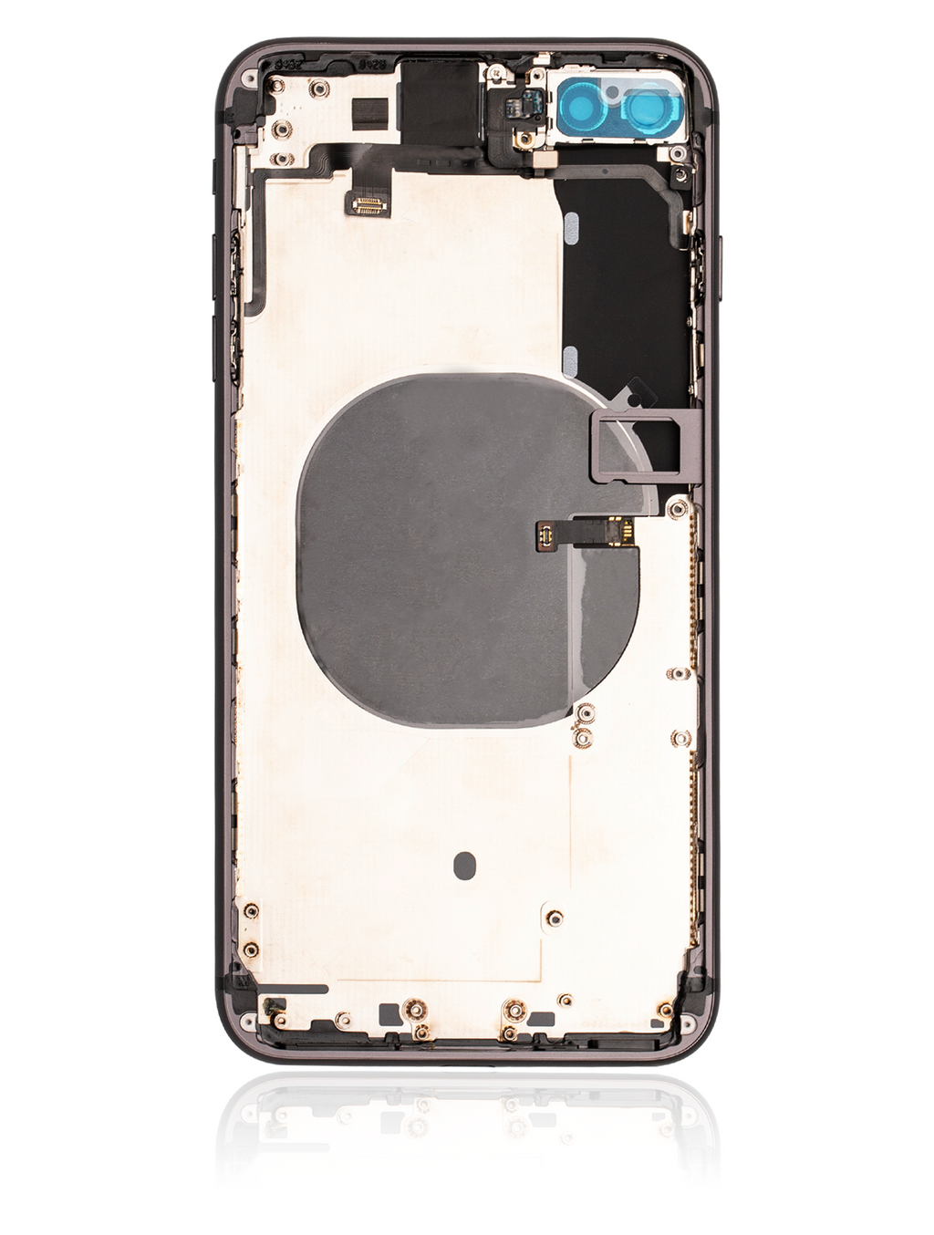 Backcover/Rahmen mit Small Components Pre-Installed für iPhone 8 Plus (gebrauchter OEM-Ausbau, Qualität A) (Space Grau)