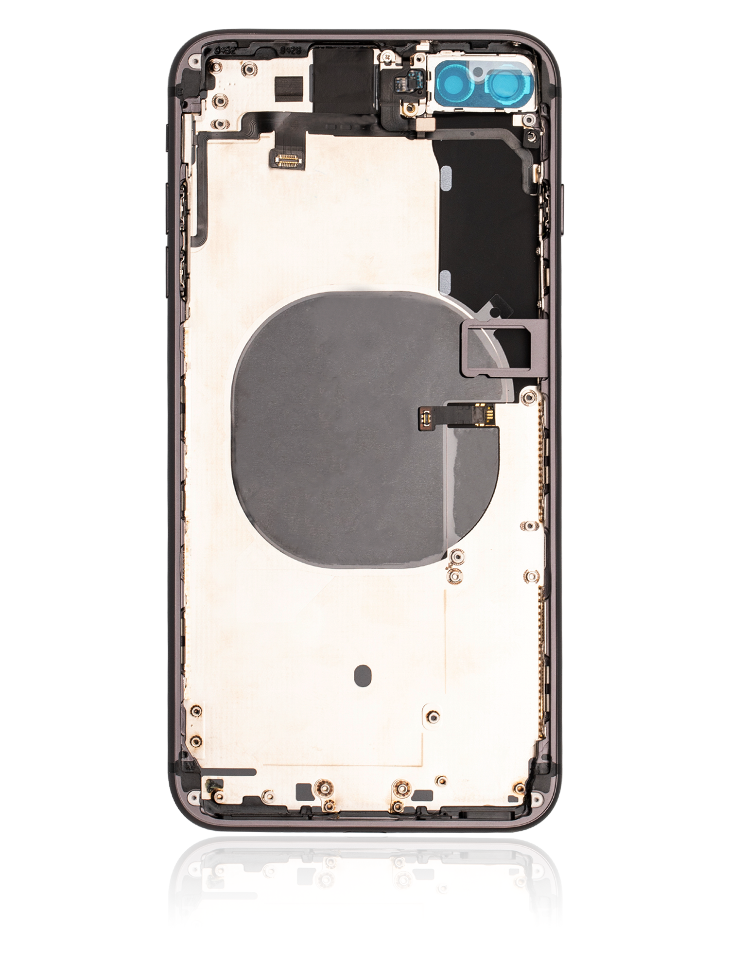 Backcover/Rahmen mit Small Components Pre-Installed für iPhone 8 Plus (gebrauchter OEM-Ausbau, Qualität A) (Space Grau)