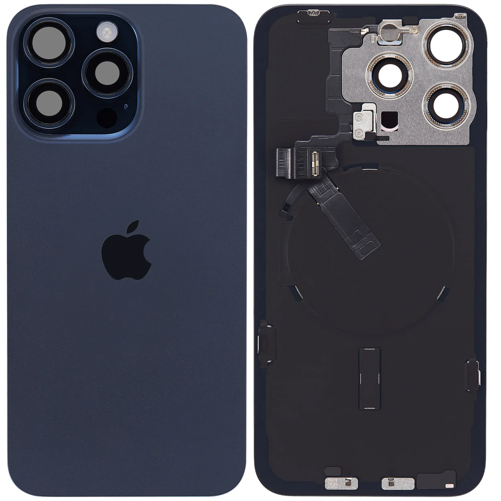 Backcover iPhone 15 Pro Max Svc Pack Blau Titan mit MagSafe, NFC, Blitz-Flexkabe