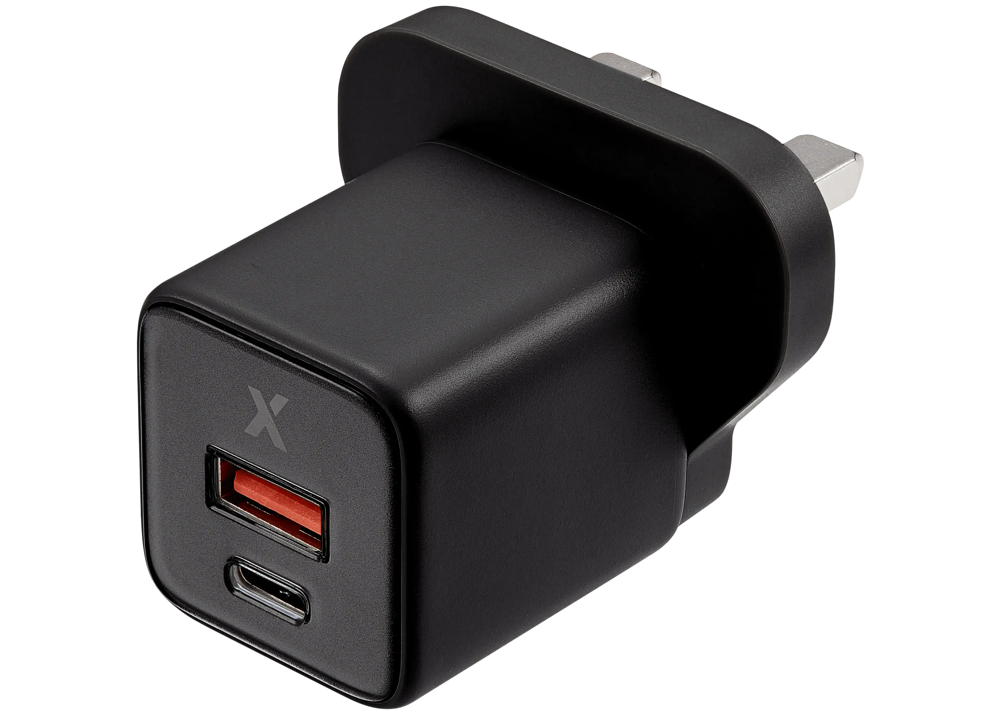 AmpSentrix 30W 2-in-1 USB-C / USB-A Wall Adapter (220V / UK Plug) (Schwarz Titanium)
