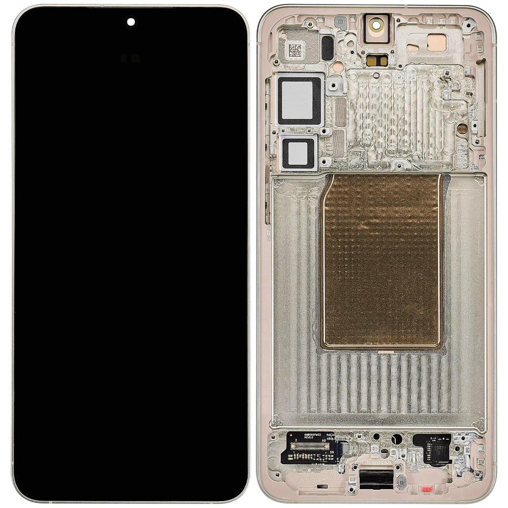OLED-Display mit Rahmen für Samsung Galaxy S25 Plus 5G (US & Internationale Version) (Aftermarket Plus) (Pink Gold)