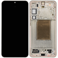 OLED-Display mit Rahmen für Samsung Galaxy S25 Plus 5G (US & Internationale Version) (Aftermarket Plus) (Pink Gold)