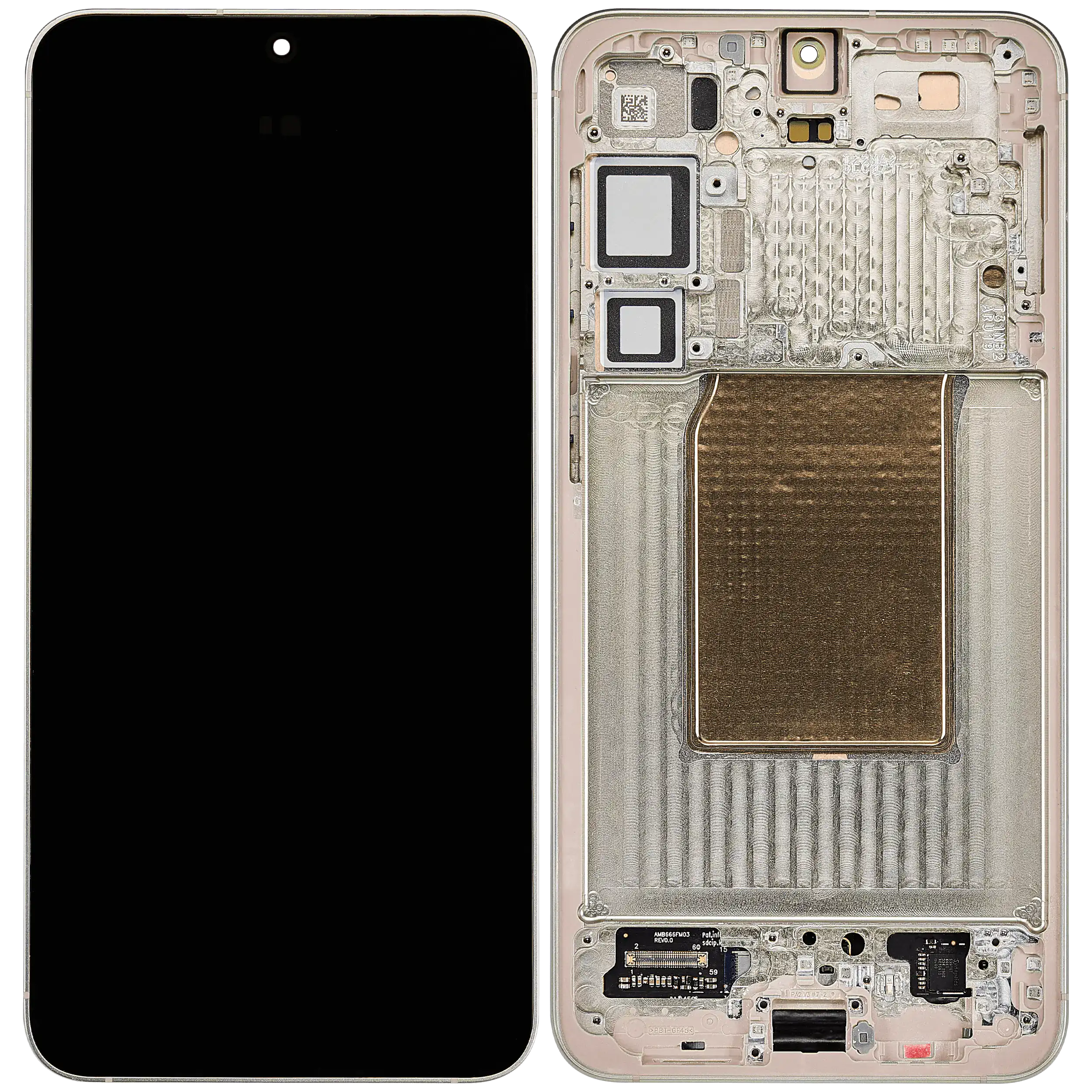 OLED-Display mit Rahmen für Samsung Galaxy S25 Plus 5G (US & Internationale Version) (Aftermarket Plus) (Pink Gold)