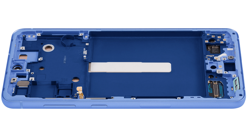 OLED-Display mit Rahmen für Samsung Galaxy S21 FE 5G (US & Internationale Version) (Aftermarket Plus) (120Hz) (Blau)