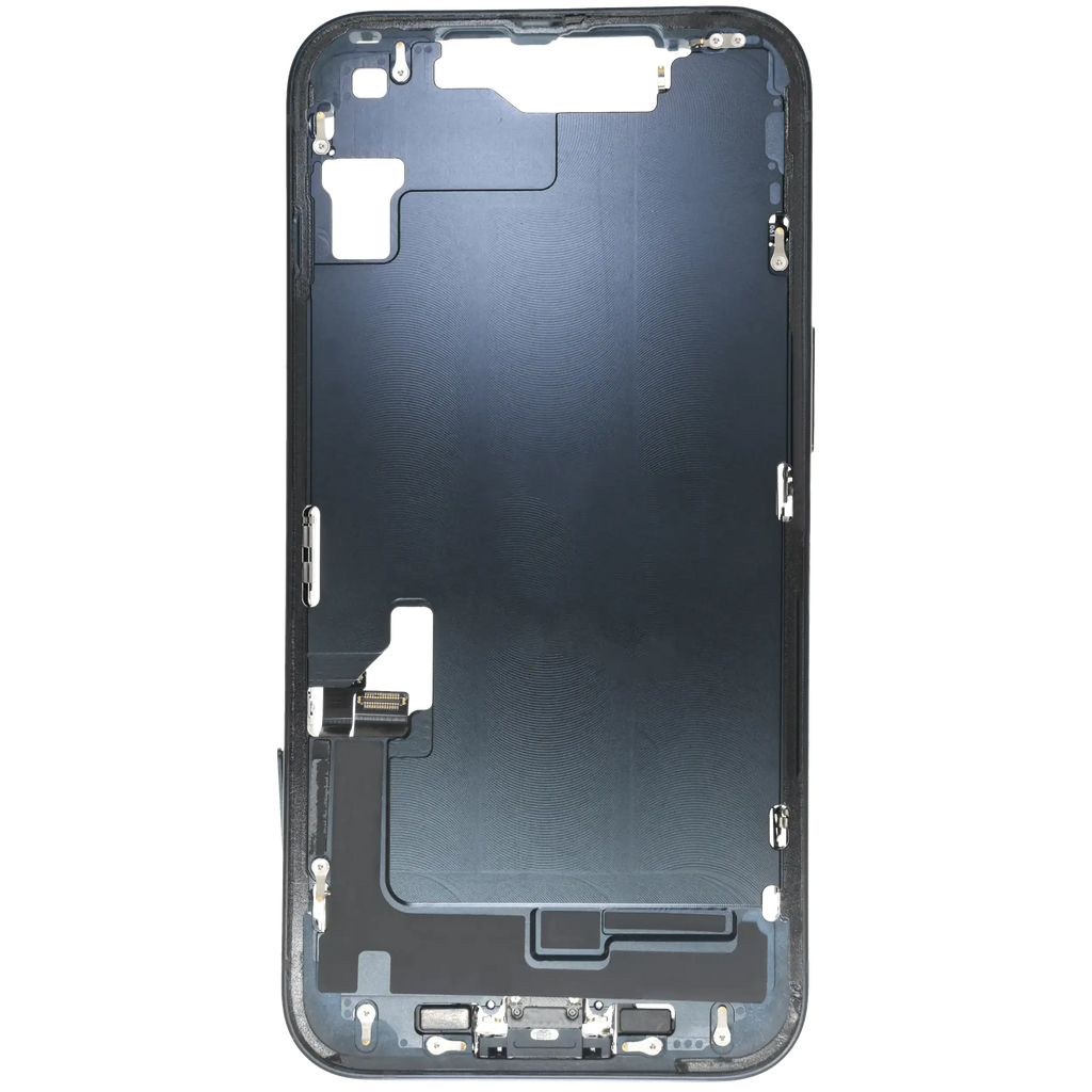 Midframe/Rahmen mit Ladebuchse Flex & Small Parts für iPhone 14 (EU / Global Version) (gebrauchter OEM-Ausbau, Qualität C) (Midnight)