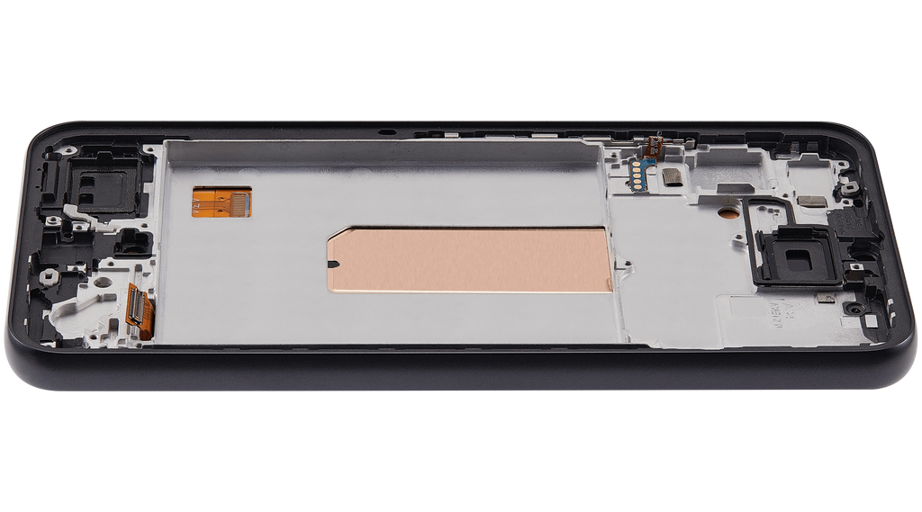 OLED-Display mit Rahmen für Samsung Galaxy A34 5G (A346 / 2023) (6.46") (Aftermarket Plus) (Graphite)