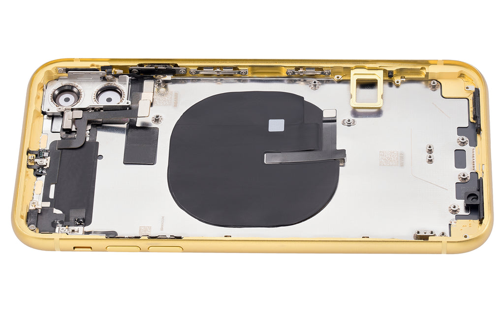 Backcover Rahmen mit Kleinteilen iPhone 11 Gelb Aftermarket Plus ohne Logo