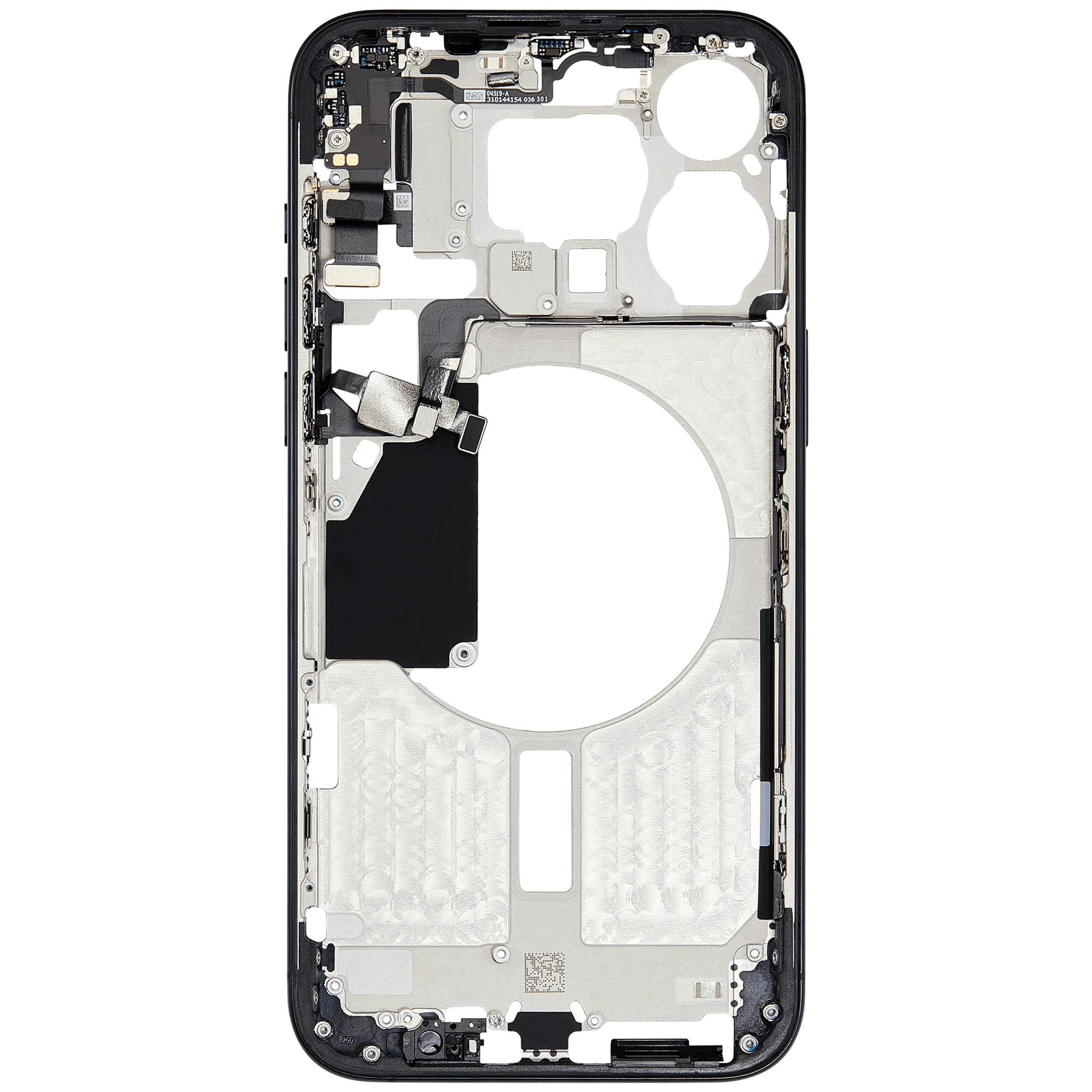 Midframe/Rahmen mit Small Parts für iPhone 15 Pro Max (EU / Global Version) (gebrauchter OEM-Ausbau, Qualität A) (Blau Titanium)