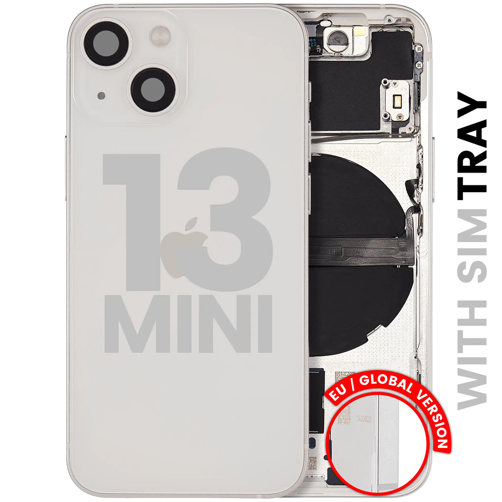 Backcover/Rahmen mit Small Parts für iPhone 13 Mini (EU / Global Version) (gebrauchter OEM-Ausbau, Qualität A) (Starlight)