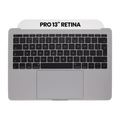 Top Case mit Keyboard (ISO UK) and Trackpad für MacBook Pro 13" A1708 (2016) (gebrauchter OEM-Ausbau, Qualität B/C) (Space Grau)