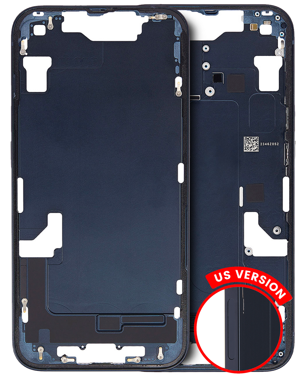Midframe/Frame with Small Parts for iPhone 14 (US Version, Midnight, Quality A)