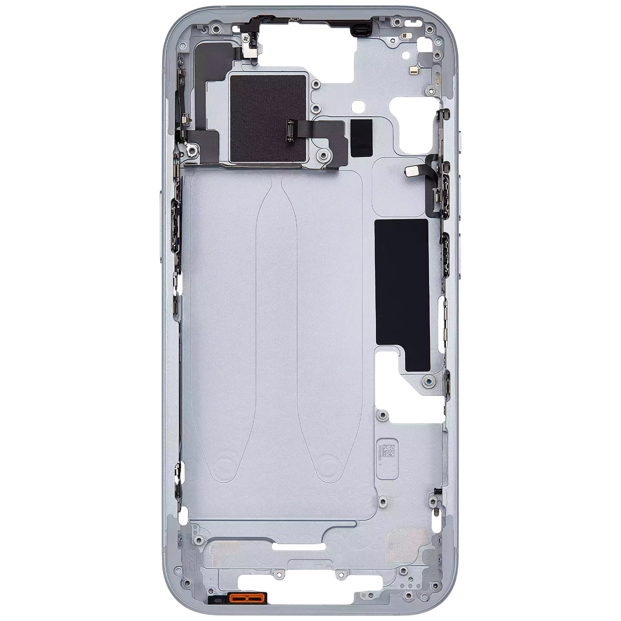 Midframe/Rahmen mit Small Parts für iPhone 15 (EU / Global Version) (gebrauchter OEM-Ausbau, Qualität A) (Blau)