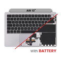 Top Case mit Akku and Keyboard (ISO UK) für MacBook Air 13" A2681 (2022) (gebrauchter OEM-Ausbau, Qualität B/C) (Silber)