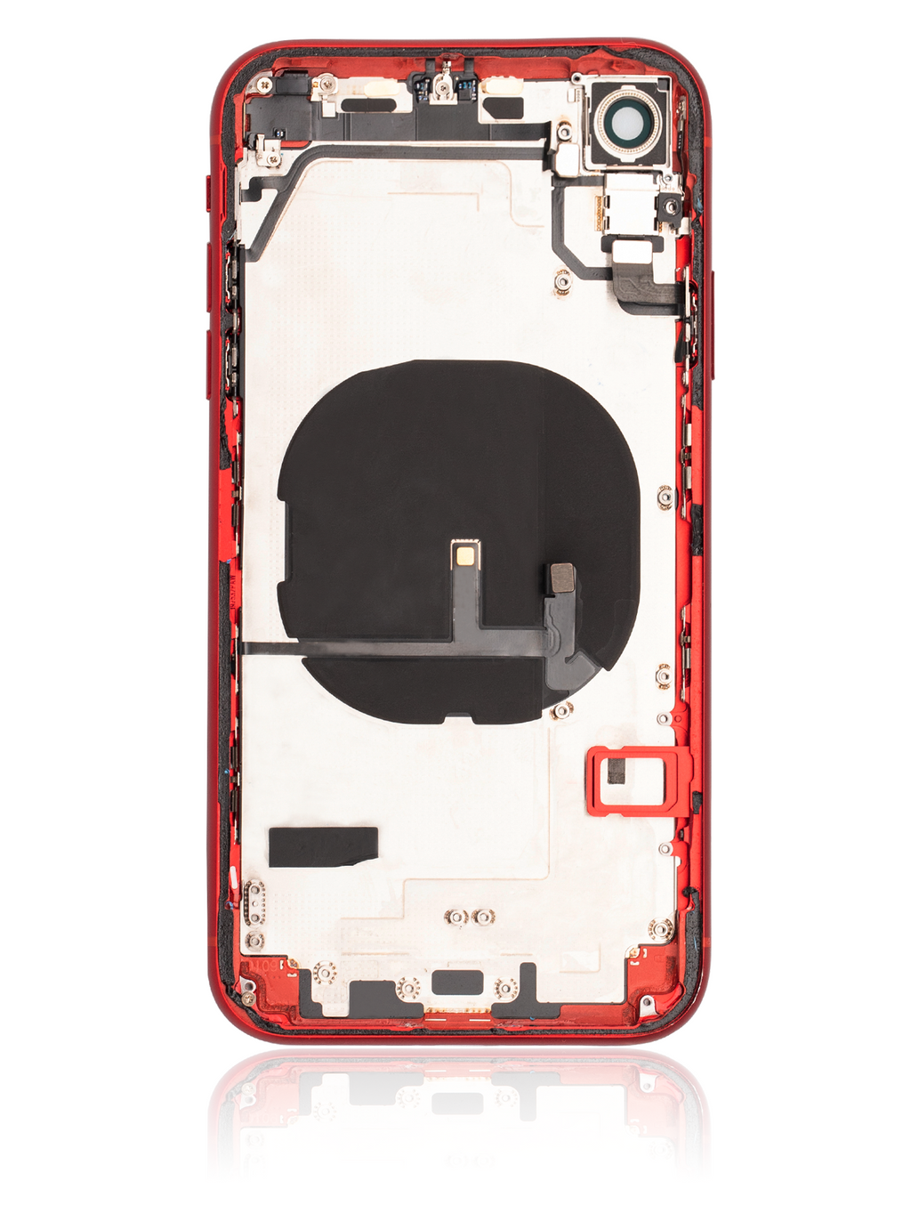 Backcover/Rahmen mit Small Components Pre-Installed für iPhone XR (gebrauchter OEM-Ausbau, Qualität B) (Rot)