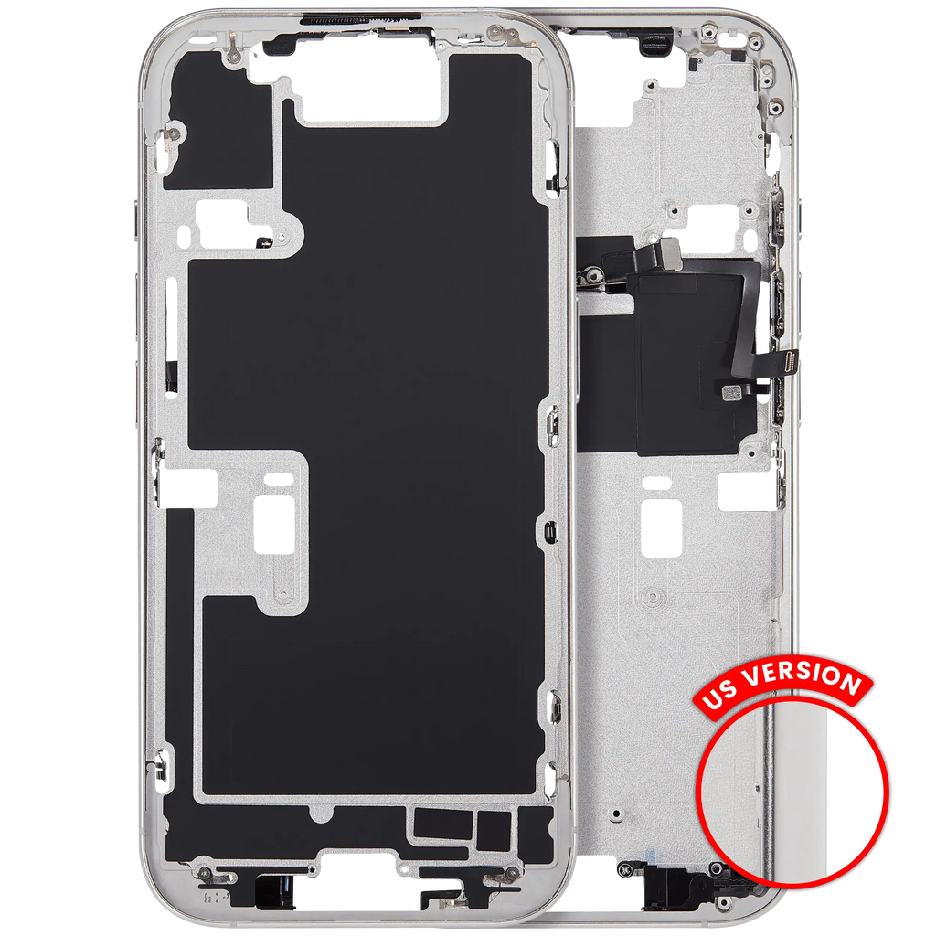 Midframe/Rahmen mit Power And Volume Button für iPhone 16 Pro (US-Version) (Aftermarket Plus) (Weiß Titanium)