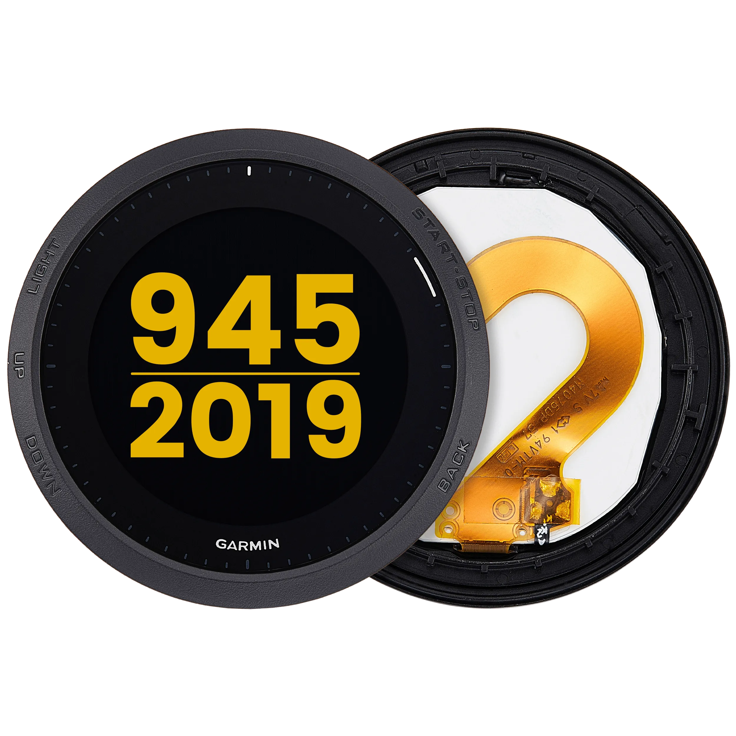 LCD-Display mit Rahmen für Garmin Forerunner 945 (2019) (Premium) (Weiß)