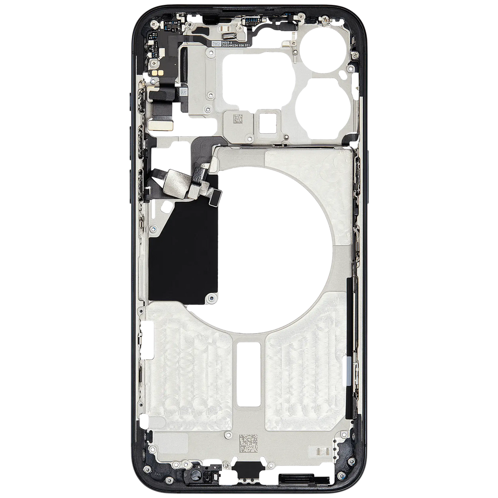 Midframe/Rahmen mit Small Parts für iPhone 15 Pro Max (EU / Global Version) (gebrauchter OEM-Ausbau, Qualität B) (Blau Titanium)
