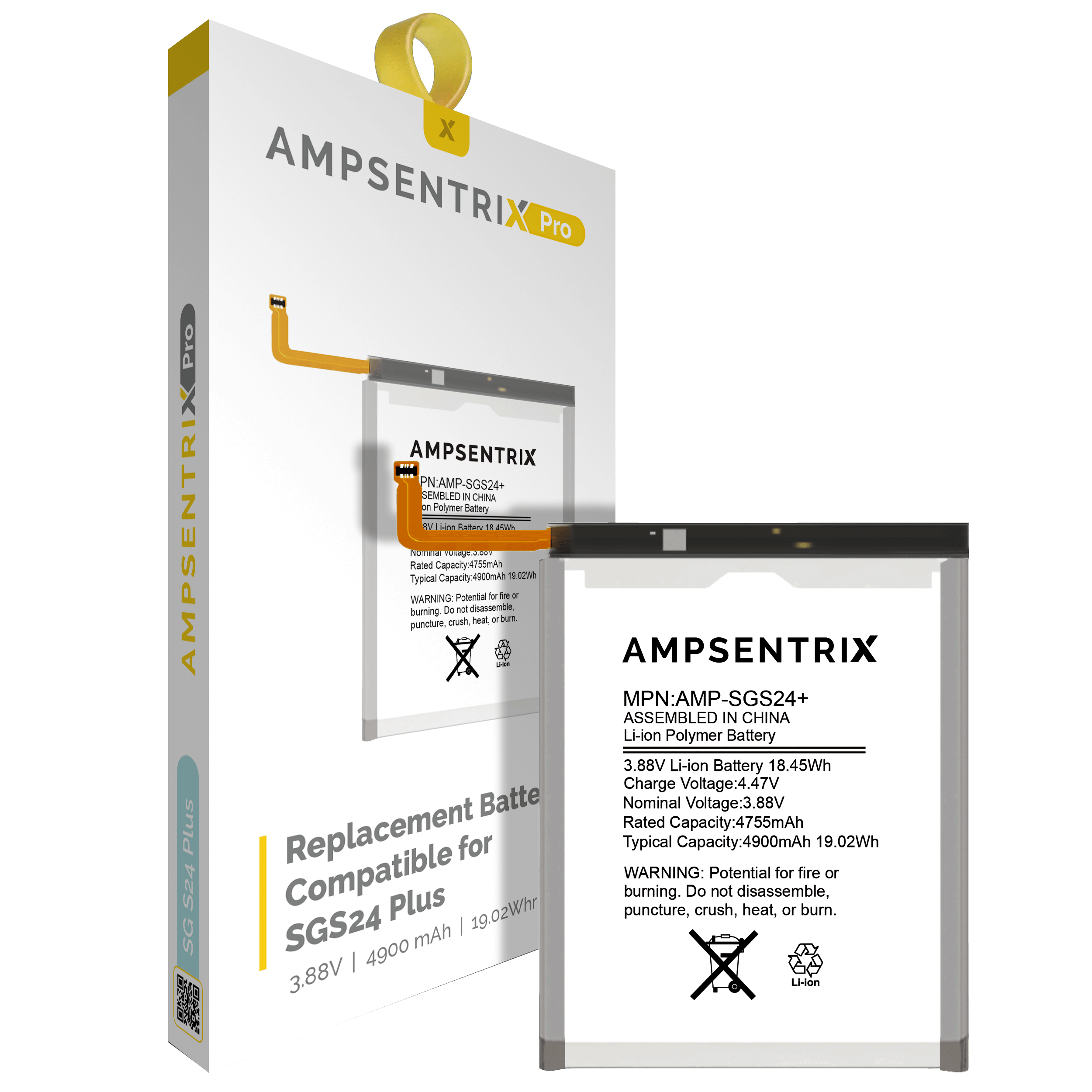 Ersatzakku für Samsung Galaxy S24 Plus (AmpSentrix Pro)
