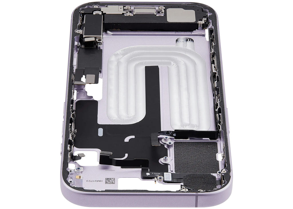 Midframe/Rahmen mit Ladebuchse Flex & Small Parts für iPhone 17 (EU / Global Version) (gebrauchter OEM-Ausbau, Qualität A) (Lavender)