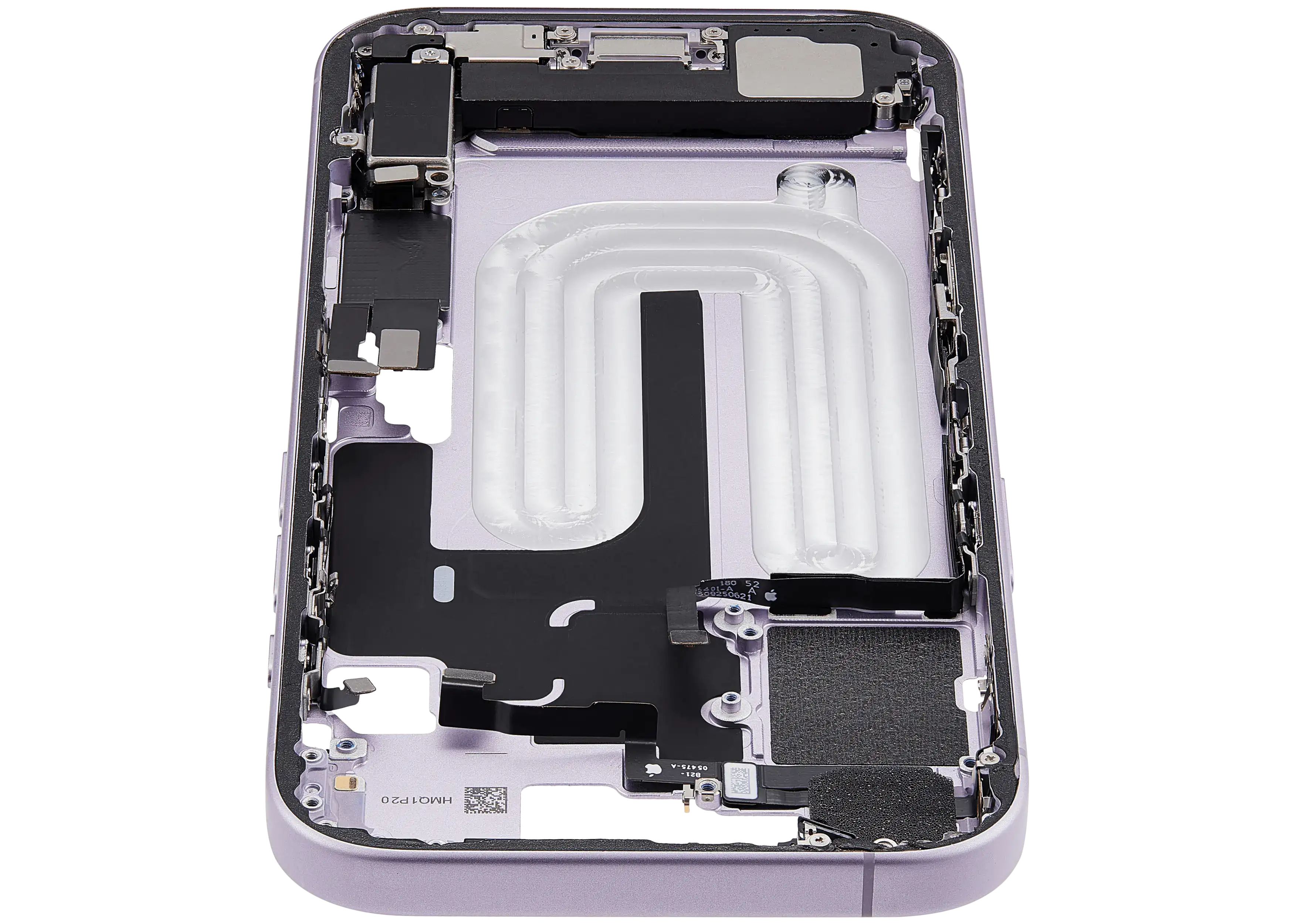 Midframe/Rahmen mit Ladebuchse Flex & Small Parts für iPhone 17 (EU / Global Version) (gebrauchter OEM-Ausbau, Qualität A) (Lavender)