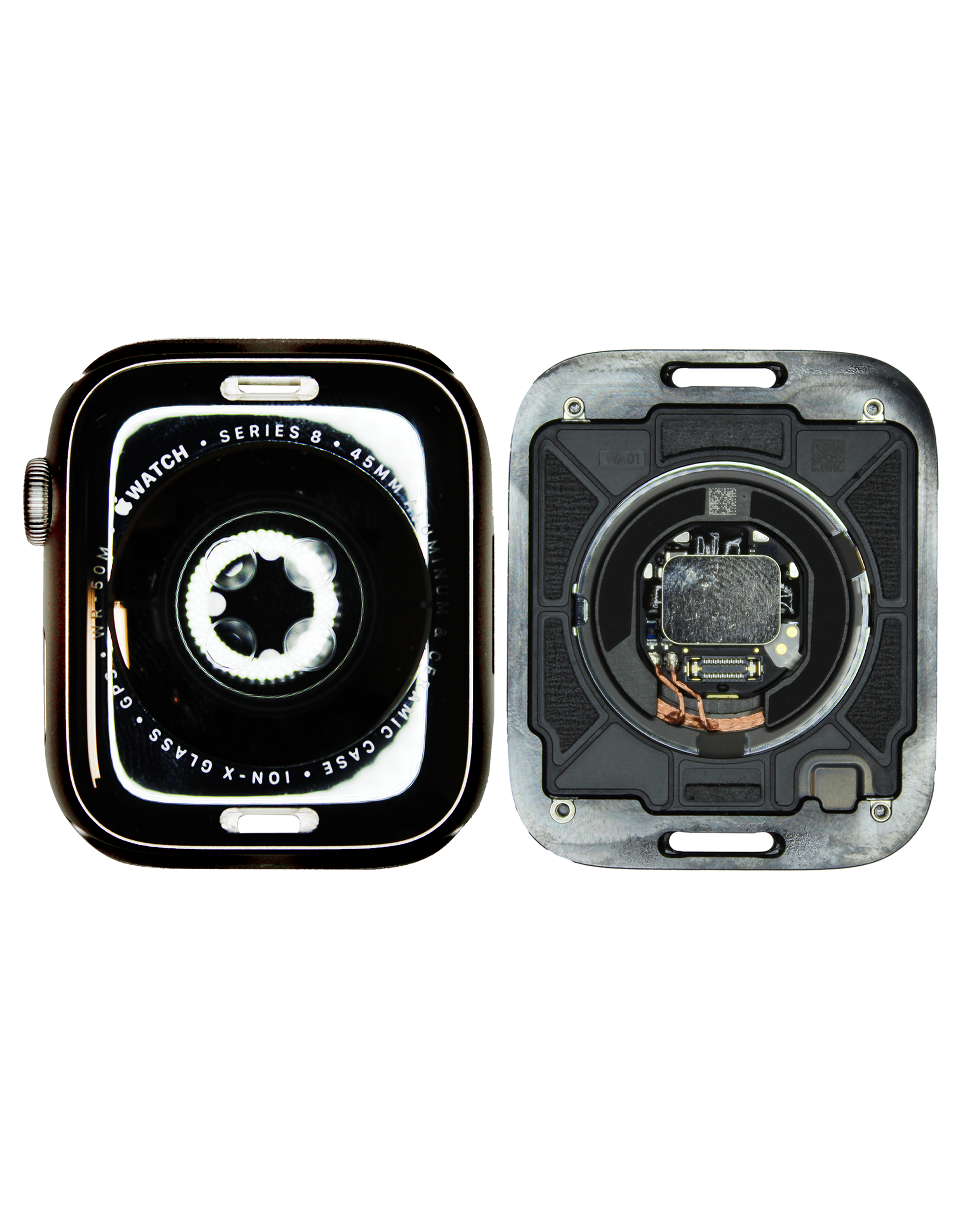 Backcover/Rahmen für Watch Series 8 (45MM) (GPS Version) (gebrauchter OEM-Ausbau, Qualität B/C) (Aluminum/Midnight)