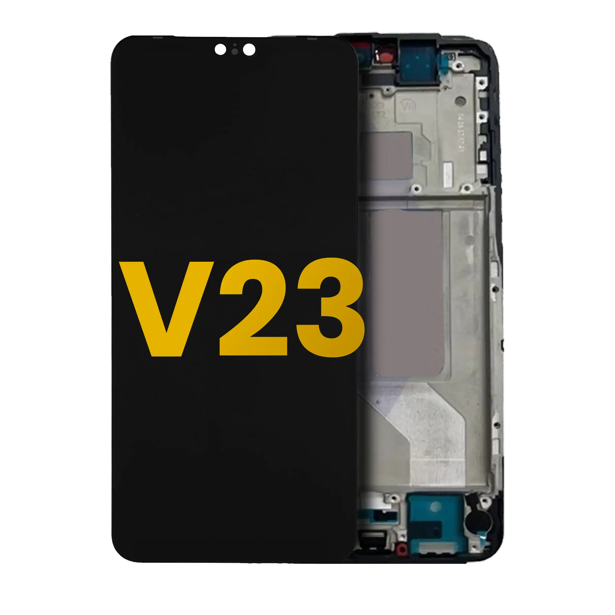 OLED Display with Frame for Vivo V23 5G (Refurbished) (Stardust Black)