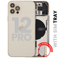 Backcover/Rahmen mit Small Parts für iPhone 12 Pro (EU / Global Version) (gebrauchter OEM-Ausbau, Qualität A) (Gold)