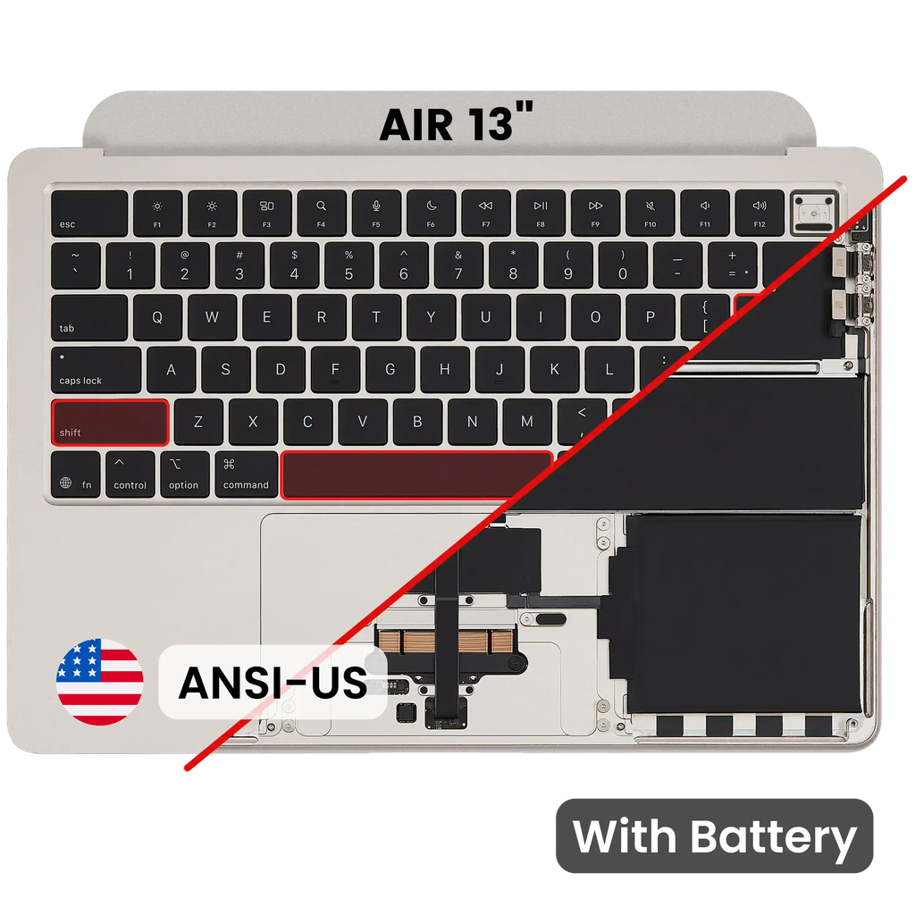 Top Case Assembly with Battery and Keyboard for MacBook Air 13" A3240 (2025) (US Keyboard) (Grade B) (Gold)