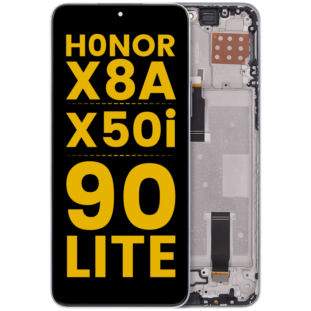 LCD-Display mit Rahmen für Honor X8A / X50i / 90 Lite (Refurbished) (Titanium Silber)
