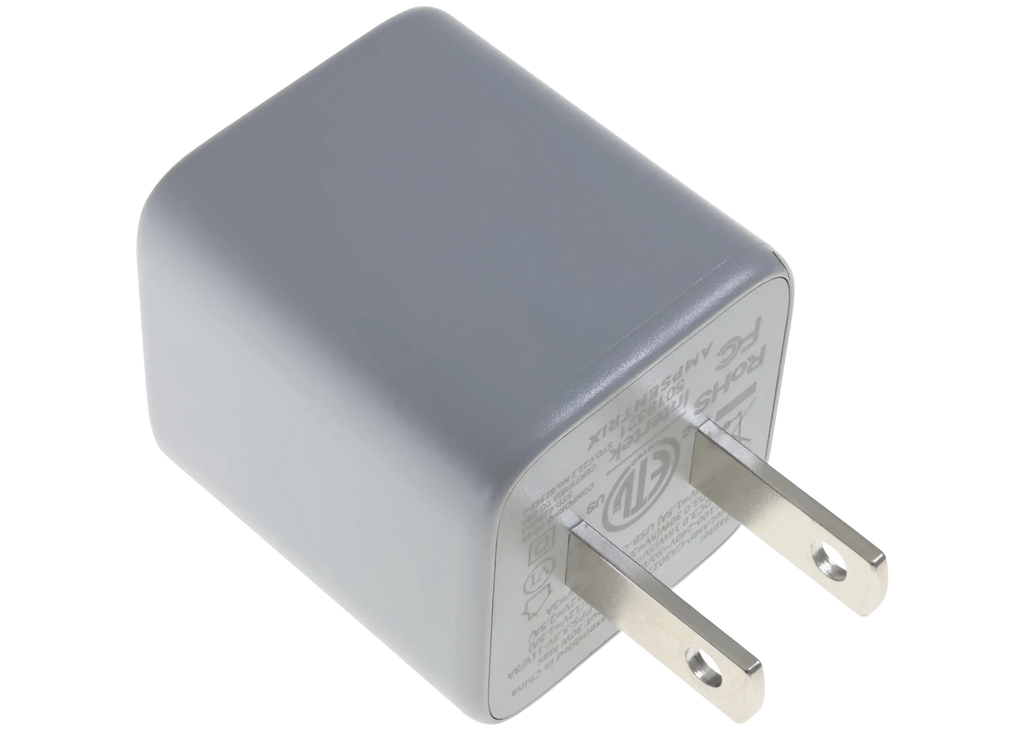 AmpSentrix Pro 30W 2-in-1 USB-C / USB-A GaN Wall Adapter (Natural Titanium)
