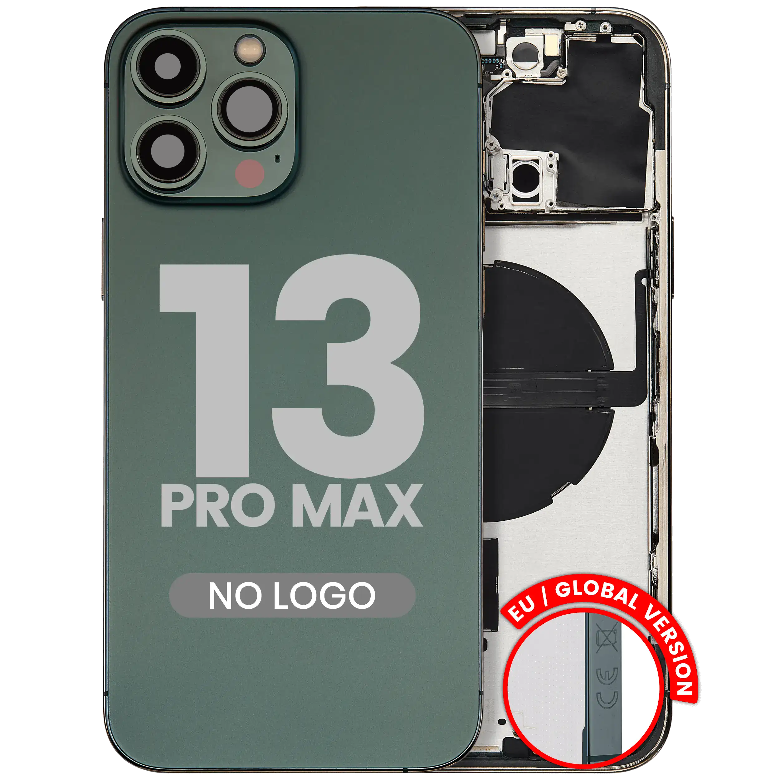 Backcover/Rahmen mit Small Parts für iPhone 13 Pro Max (EU / Global Version) (Aftermarket Plus) (Alpine Grün)