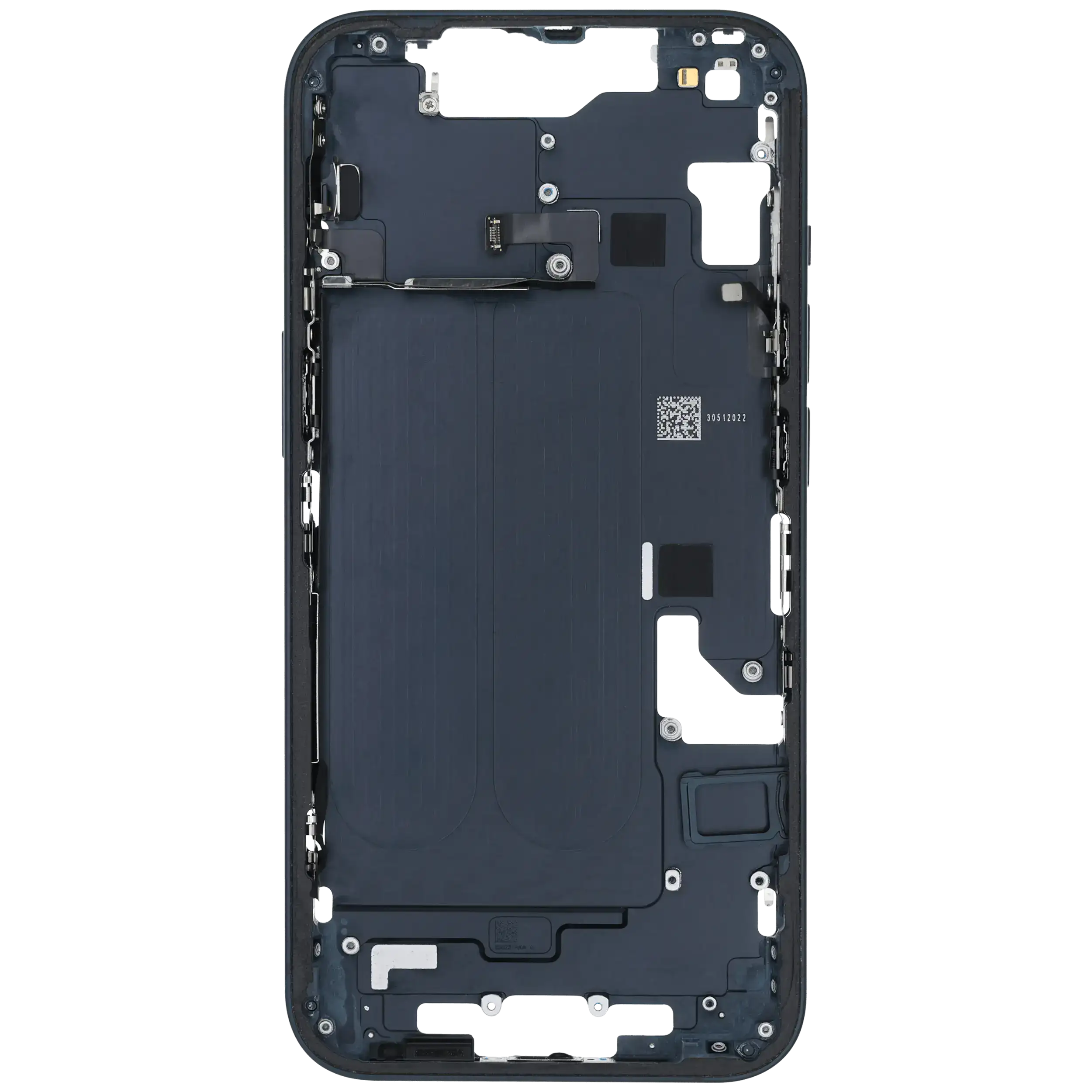 Midframe/Rahmen mit Small Parts für iPhone 14 (EU / Global Version) (gebrauchter OEM-Ausbau, Qualität C) (Midnight)