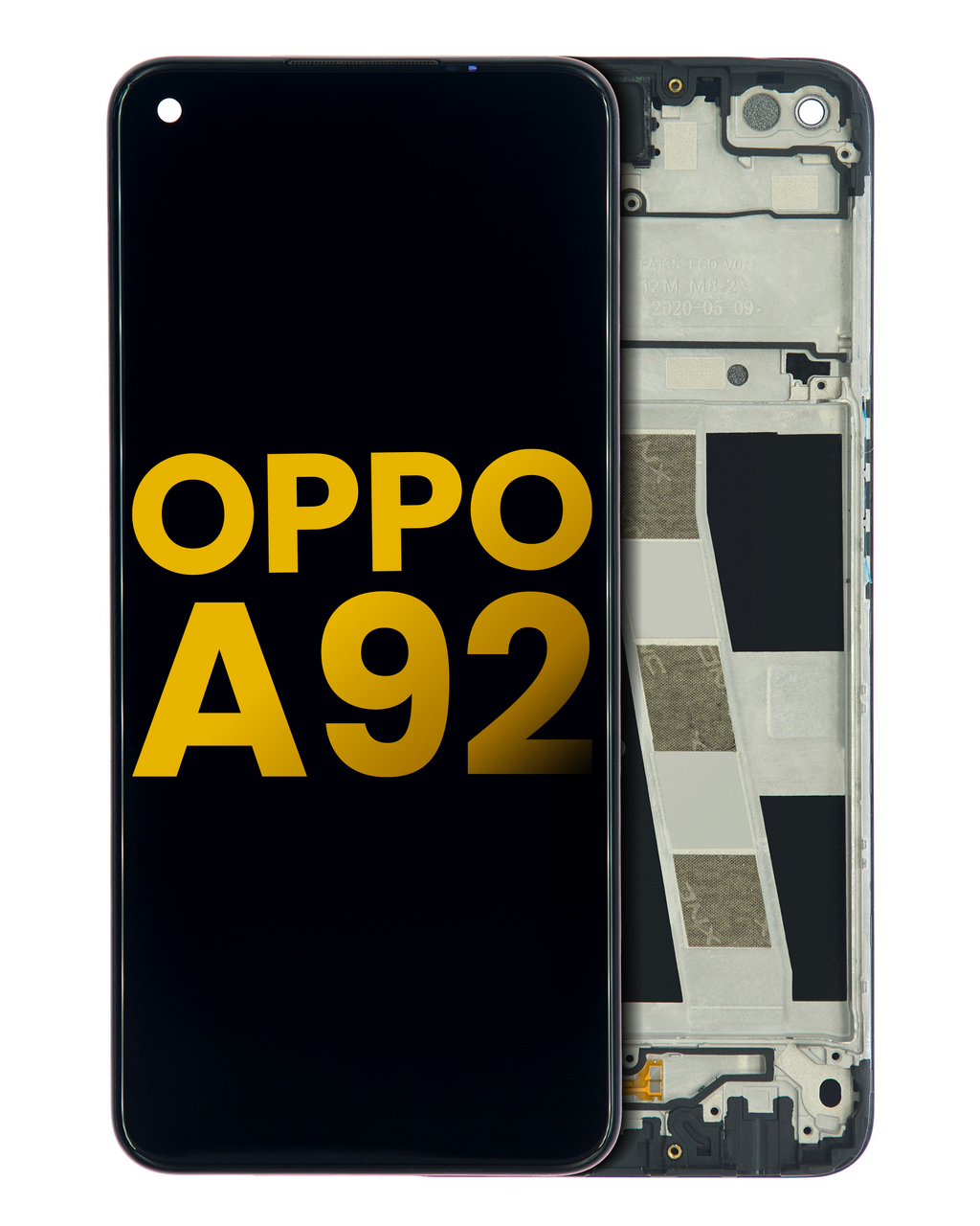 LCD-Komplettbaugruppe mit Rahmen für OPPO A92 (Refurbished) (Alle Farben)