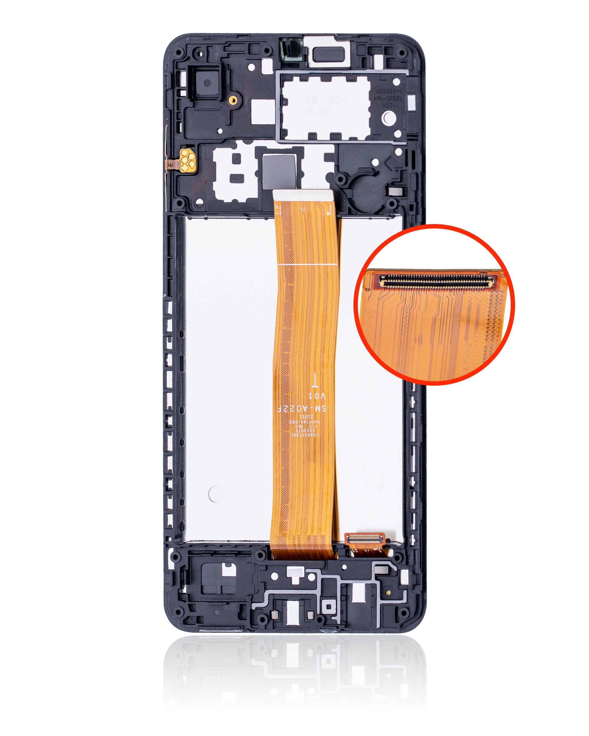 LCD-Display mit Rahmen für Samsung Galaxy A02 (A022 / 2020) (Aftermarket Plus: Incell) (Alle Farben)