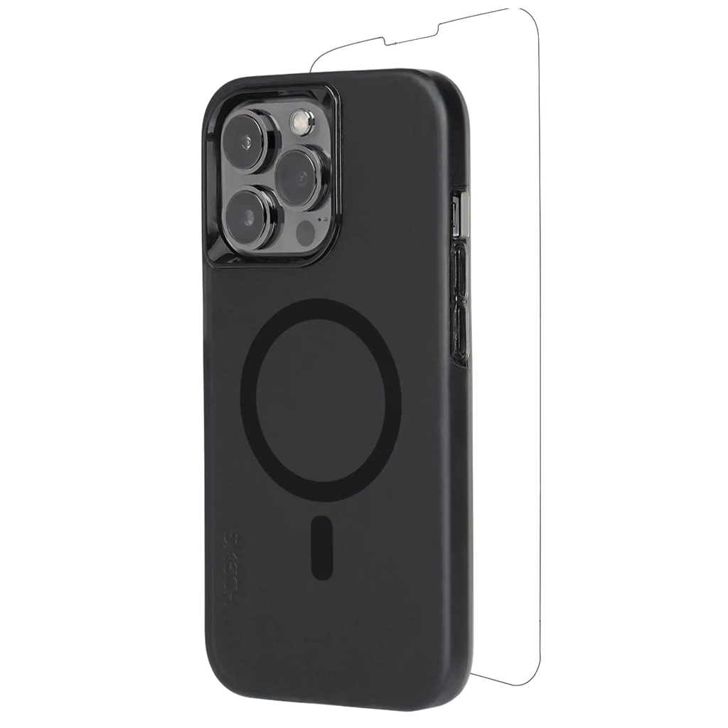 Black Case mit Display Protector And MagSafe für iPhone 15 Pro (Skech)