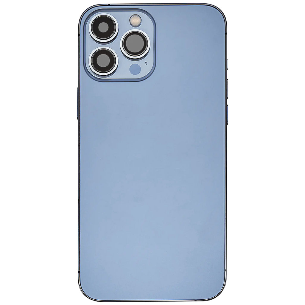 Backcover/Rahmen mit Ladebuchse Flex & Small Parts für iPhone 13 Pro Max (US-Version) (gebrauchter OEM-Ausbau, Qualität A) (Sierra Blau)
