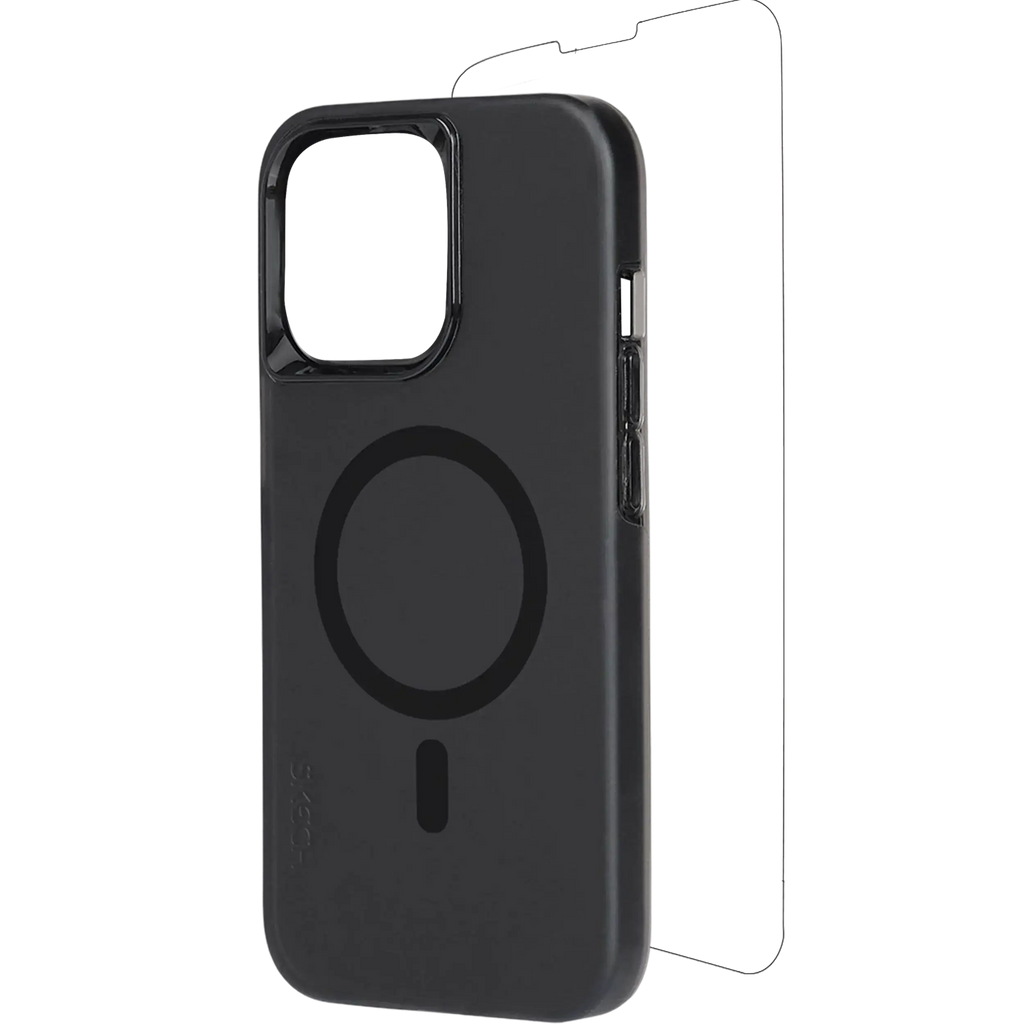 Black Case mit Display Protector And MagSafe für iPhone 15 Pro Max (Skech)