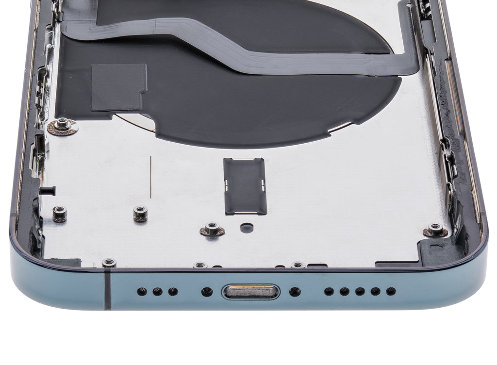 Backcover/Rahmen mit Small Parts für iPhone 12 Pro (EU / Global Version) (gebrauchter OEM-Ausbau, Qualität C) (Pacific Blau)