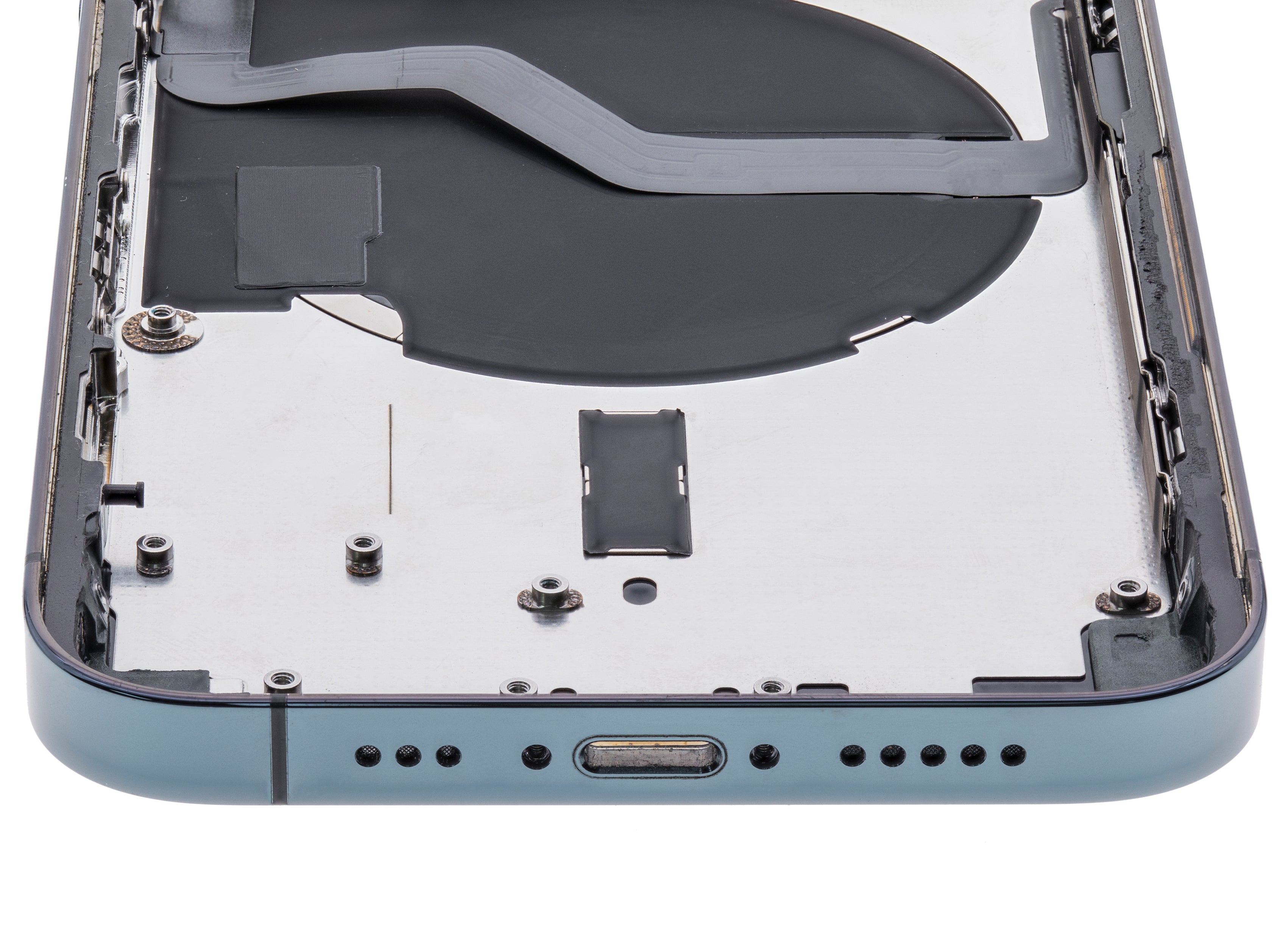 Backcover/Rahmen mit Small Parts für iPhone 12 Pro (EU / Global Version) (gebrauchter OEM-Ausbau, Qualität C) (Pacific Blau)