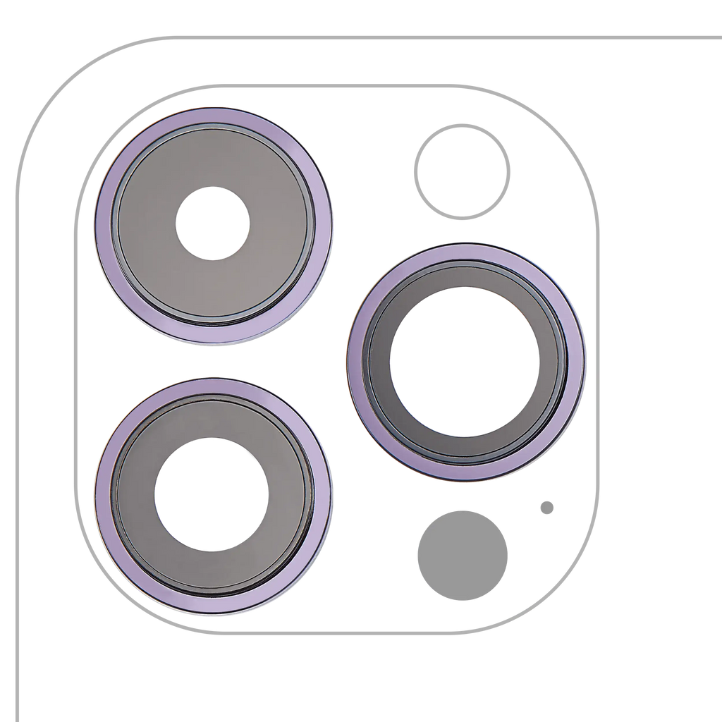 Kameralinse hinten mit Rahmen für iPhone 14 Pro/Max (Deep Purple) Premium 3-teil