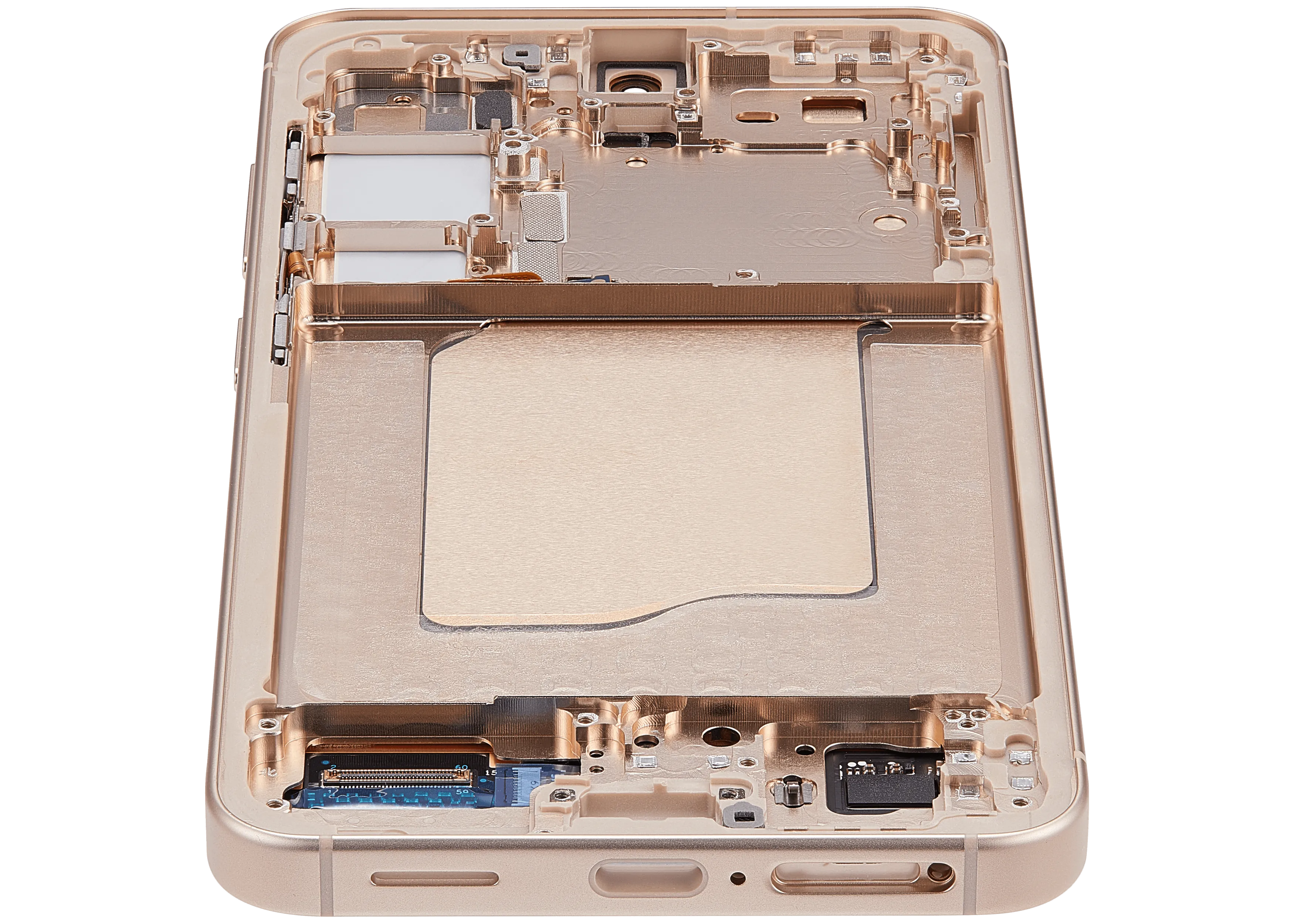 OLED-Display mit Rahmen für Samsung Galaxy S25 5G (US & International) (Aftermarket Plus) (Pink Gold)