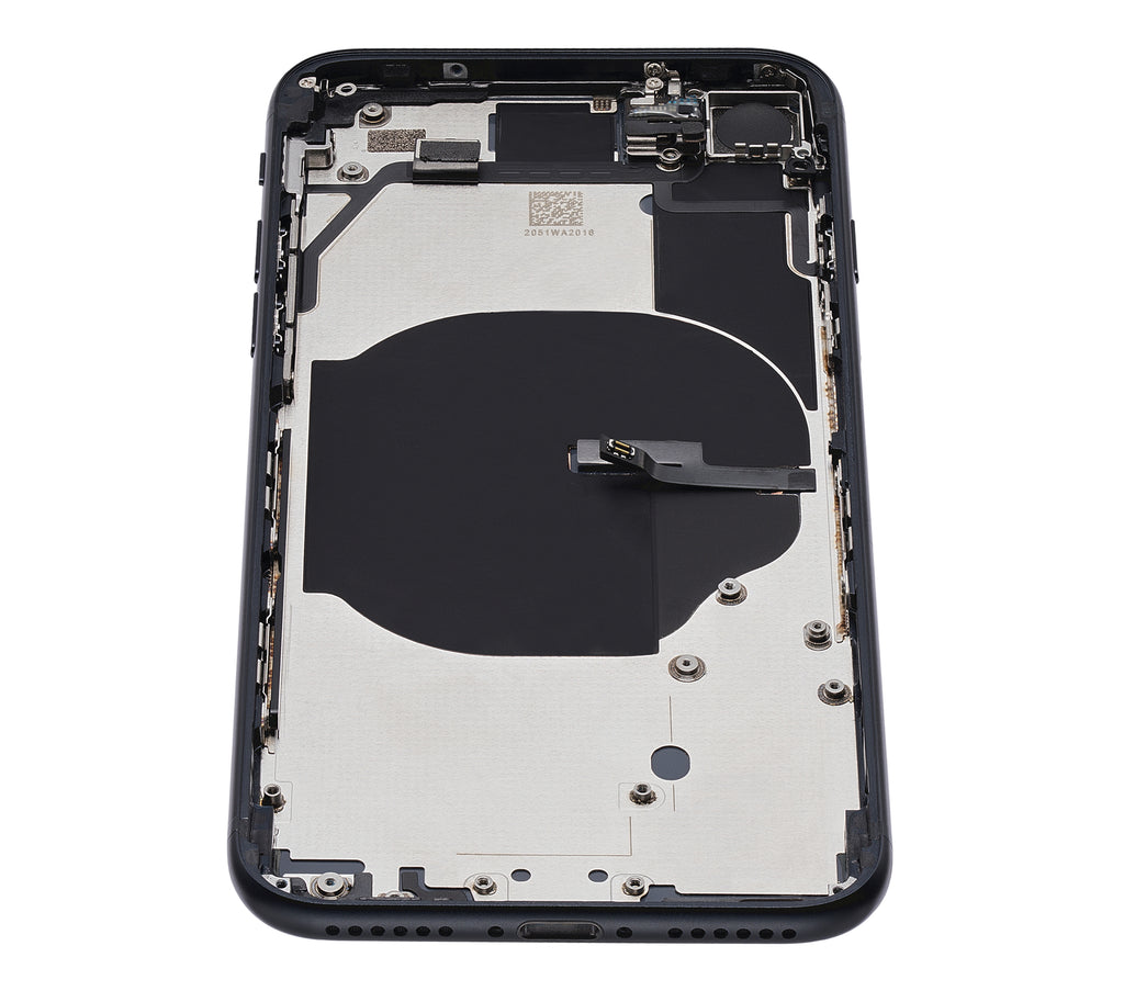 Backcover/Rahmen mit Small Components Pre-Installed für iPhone SE (2022) (gebrauchter OEM-Ausbau, Qualität B) (Midnight)