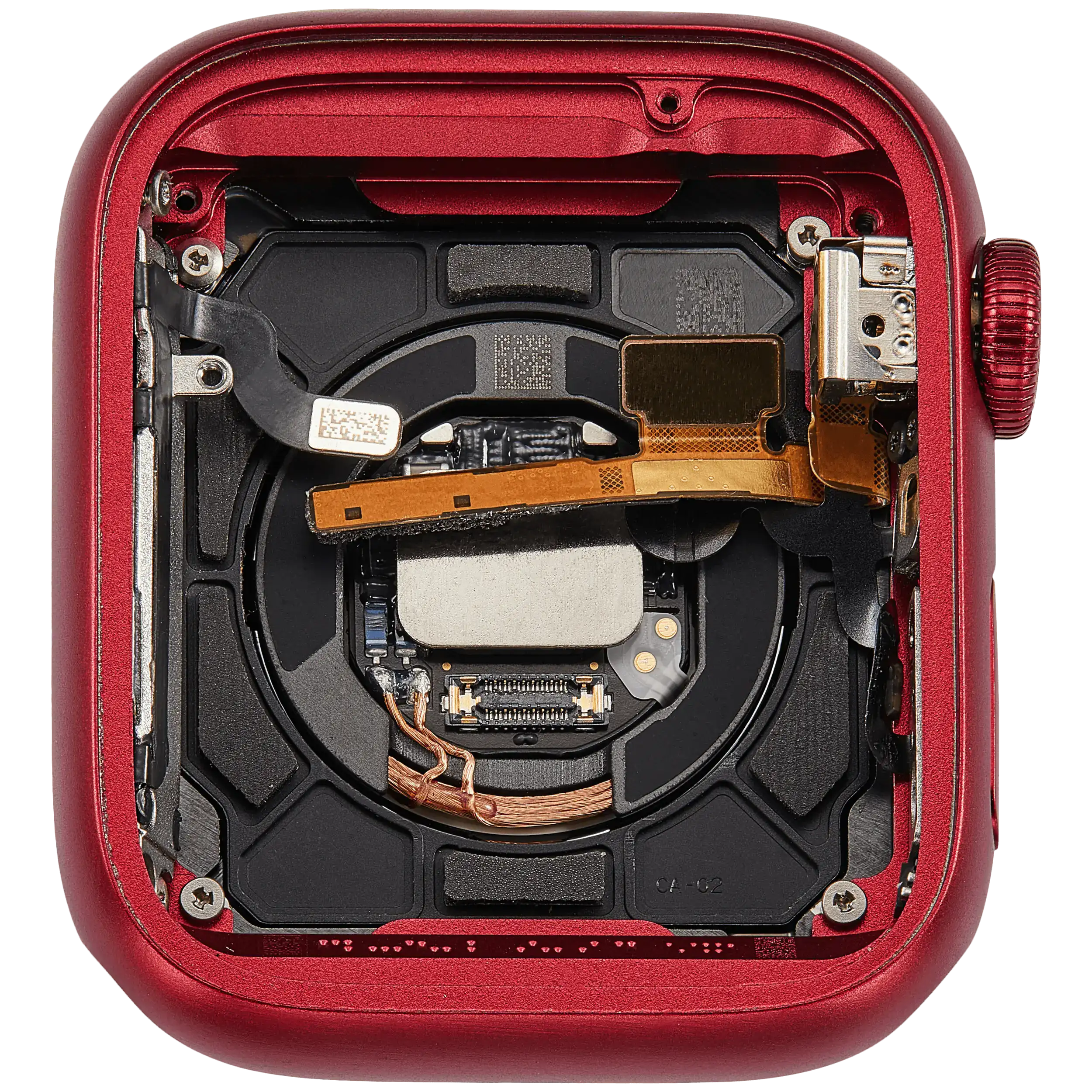 Backcover/Rahmen Compatible für Watch Series 7 (41MM) (gebrauchter OEM-Ausbau, Qualität A) (GPS Version) (Aluminum / Red)